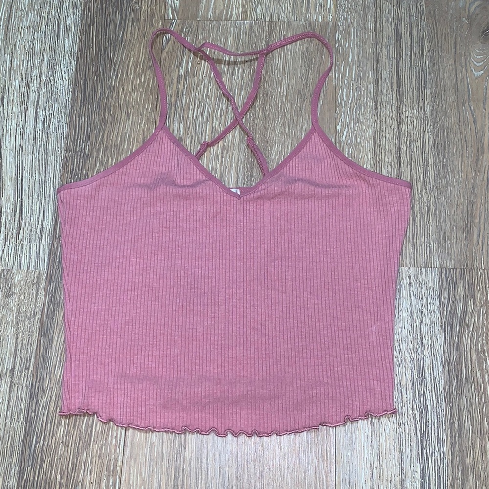 pink cropped tank